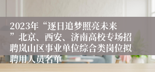 2023年“逐日追梦照亮未来”北京、西安、济南高校专场招聘岚山区事业单位综合类岗位拟聘用人员名单