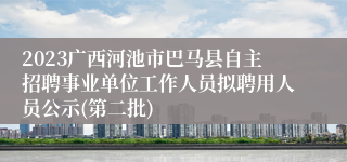 2023广西河池市巴马县自主招聘事业单位工作人员拟聘用人员公示(第二批)