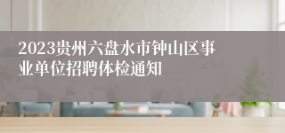 2023贵州六盘水市钟山区事业单位招聘体检通知