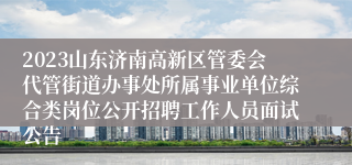 2023山东济南高新区管委会代管街道办事处所属事业单位综合类岗位公开招聘工作人员面试公告