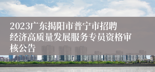 2023广东揭阳市普宁市招聘经济高质量发展服务专员资格审核公告