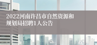 2022河南许昌市自然资源和规划局招聘1人公告