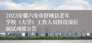 2023安徽六安市舒城县老年学校（大学）工作人员特设岗位面试成绩公告