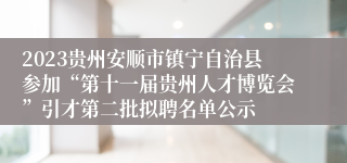 2023贵州安顺市镇宁自治县参加“第十一届贵州人才博览会”引才第二批拟聘名单公示