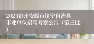 2023贵州安顺市镇宁自治县事业单位招聘考察公告（第三批）