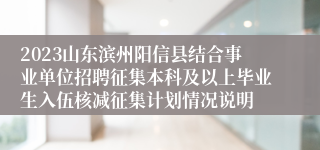 2023山东滨州阳信县结合事业单位招聘征集本科及以上毕业生入伍核减征集计划情况说明