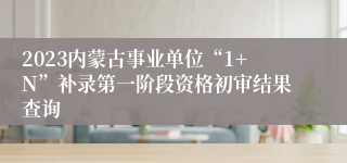 2023内蒙古事业单位“1+N”补录第一阶段资格初审结果查询