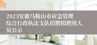 2023安徽马鞍山市应急管理综合行政执法支队招聘拟聘用人员公示