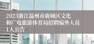 2023浙江温州市鹿城区文化和广电旅游体育局招聘编外人员1人公告