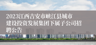 2023江西吉安市峡江县城市建设投资发展集团下属子公司招聘公告