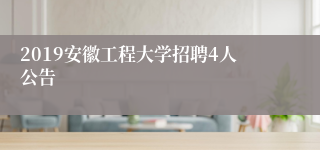 2019安徽工程大学招聘4人公告