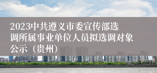2023中共遵义市委宣传部选调所属事业单位人员拟选调对象公示（贵州）