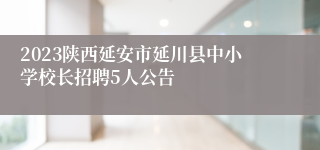 2023陕西延安市延川县中小学校长招聘5人公告