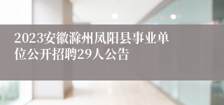 2023安徽滁州凤阳县事业单位公开招聘29人公告