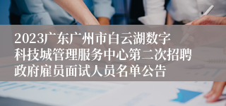 2023广东广州市白云湖数字科技城管理服务中心第二次招聘政府雇员面试人员名单公告