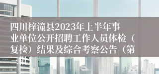 四川梓潼县2023年上半年事业单位公开招聘工作人员体检（复检）结果及综合考察公告（第三批）