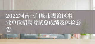 2022河南三门峡市湖滨区事业单位招聘考试总成绩及体检公告