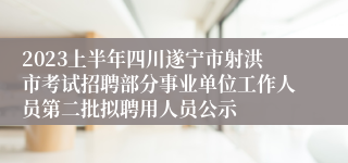 2023上半年四川遂宁市射洪市考试招聘部分事业单位工作人员第二批拟聘用人员公示