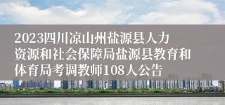 2023四川凉山州盐源县人力资源和社会保障局盐源县教育和体育局考调教师108人公告