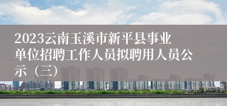 2023云南玉溪市新平县事业单位招聘工作人员拟聘用人员公示（三）