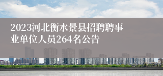 2023河北衡水景县招聘聘事业单位人员264名公告