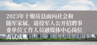 2023年十堰房县面向社会和随军家属、退役军人公开招聘事业单位工作人员融媒体中心岗位面试成绩