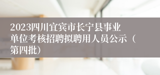 2023四川宜宾市长宁县事业单位考核招聘拟聘用人员公示（第四批）