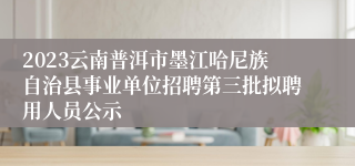 2023云南普洱市墨江哈尼族自治县事业单位招聘第三批拟聘用人员公示