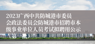 2023广西中共防城港市委员会政法委员会防城港市招聘市本级事业单位人员考试拟聘用公示（第一批）