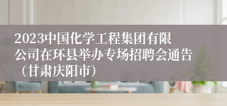 2023中国化学工程集团有限公司在环县举办专场招聘会通告（甘肃庆阳市）