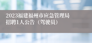 2023福建福州市应急管理局招聘1人公告（驾驶员）