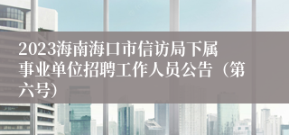 2023海南海口市信访局下属事业单位招聘工作人员公告（第六号）