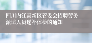 四川内江高新区管委会招聘劳务派遣人员递补体检的通知