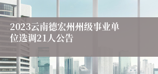 2023云南德宏州州级事业单位选调21人公告