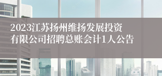 2023江苏扬州维扬发展投资有限公司招聘总账会计1人公告