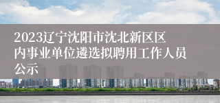 2023辽宁沈阳市沈北新区区内事业单位遴选拟聘用工作人员公示