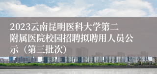 2023云南昆明医科大学第二附属医院校园招聘拟聘用人员公示（第三批次）