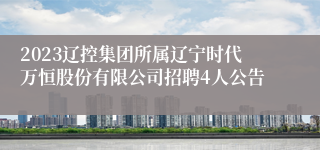 2023辽控集团所属辽宁时代万恒股份有限公司招聘4人公告