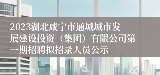 2023湖北咸宁市通城城市发展建设投资（集团）有限公司第一期招聘拟招录人员公示