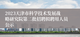 2023天津市科学技术发展战略研究院第二批招聘拟聘用人员公示