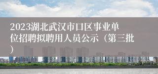 2023湖北武汉市口区事业单位招聘拟聘用人员公示（第三批）