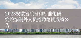 2023安徽省质量和标准化研究院编制外人员招聘笔试成绩公告