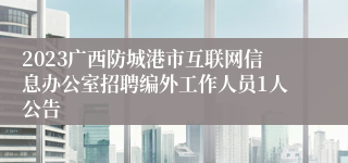 2023广西防城港市互联网信息办公室招聘编外工作人员1人公告
