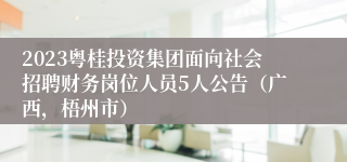 2023粤桂投资集团面向社会招聘财务岗位人员5人公告（广西，梧州市）