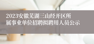 2023安徽芜湖三山经开区所属事业单位招聘拟聘用人员公示