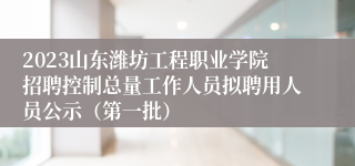 2023山东潍坊工程职业学院招聘控制总量工作人员拟聘用人员公示（第一批）