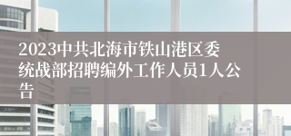 2023中共北海市铁山港区委统战部招聘编外工作人员1人公告