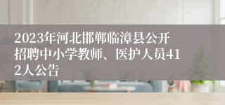 2023年河北邯郸临漳县公开招聘中小学教师、医护人员412人公告