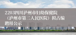 2203四川泸州市妇幼保健院（泸州市第二人民医院）拟占编聘用公示