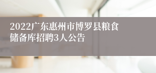 2022广东惠州市博罗县粮食储备库招聘3人公告